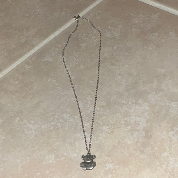 Bear Pendant On Silver-Tone Chain Marked KOREA - Picture 7 of 12